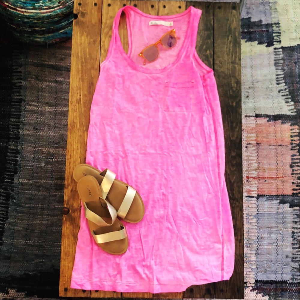 Sleeveless Pink T-Shirt Dress
